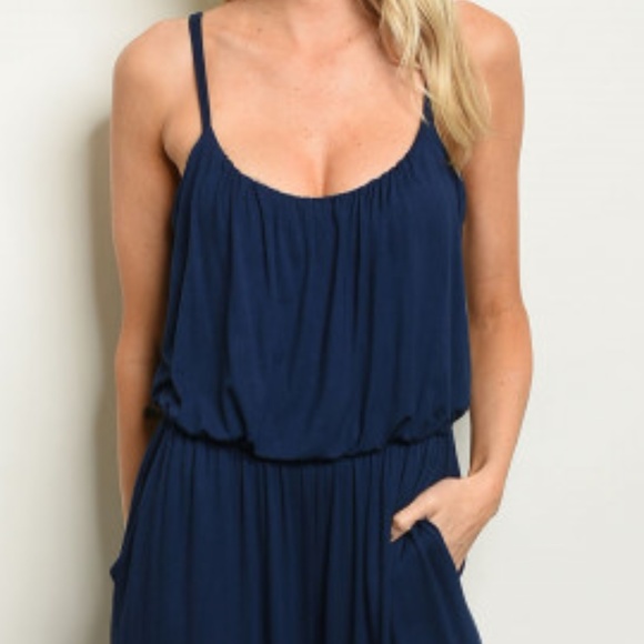 GIRLY & FLIRTY COMFY NAVY JUMPSUIT - Picture 3 of 8